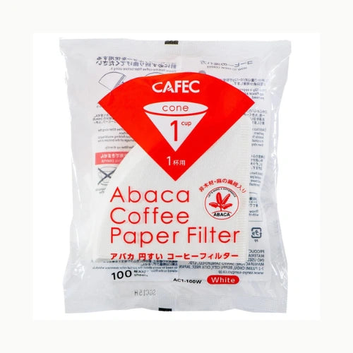 Cafec 1 Cup Abaca Coffee Filter Paper 100 Pack