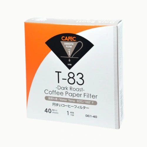 Cafec 1 Cup Dark Roast T-83 Filter Paper 40 Pack