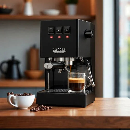 Gaggia Classic E24 Thunder Black + 1kg Daily Blend Coffee Beans